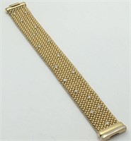 Italy 18k Gold And Diamond Bracelet