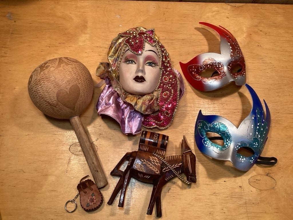 Masks and travel souvenirs