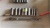 9 PC SOCKET SET CRAFTSMAN DEEP WELL