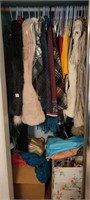 CONTENTS OF CLOSET: JACKETS, CLOTHING,