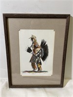Signed #’d Native American Framed Art Picture