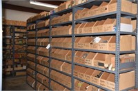 (4) Shelving units full of galvanized, copper, ABS