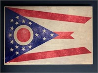 Ohio State Flag Print on Wood