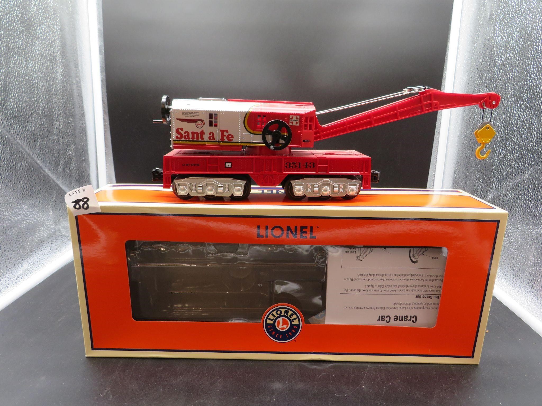 Lionel Lots 2014 Santa Fe Warbonnet Crane Car --