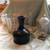 Glass Vase & Asst Items