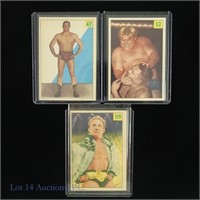 1955-1956 Parkhurst Wrestling Rookie Cards (3)