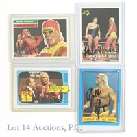Hulk Hogan Signed Topps WWF Wrestling Cards (4)