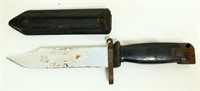 Vintage black hunting knife w/ metal sheath