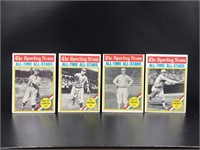 1977 Topps lot of four cards,  The Sporting News