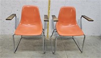 2 Unit Plastic Inc Mcm Arm Chairs
