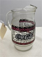 Coca Cola Glass Pitcher 10"H chipped throat