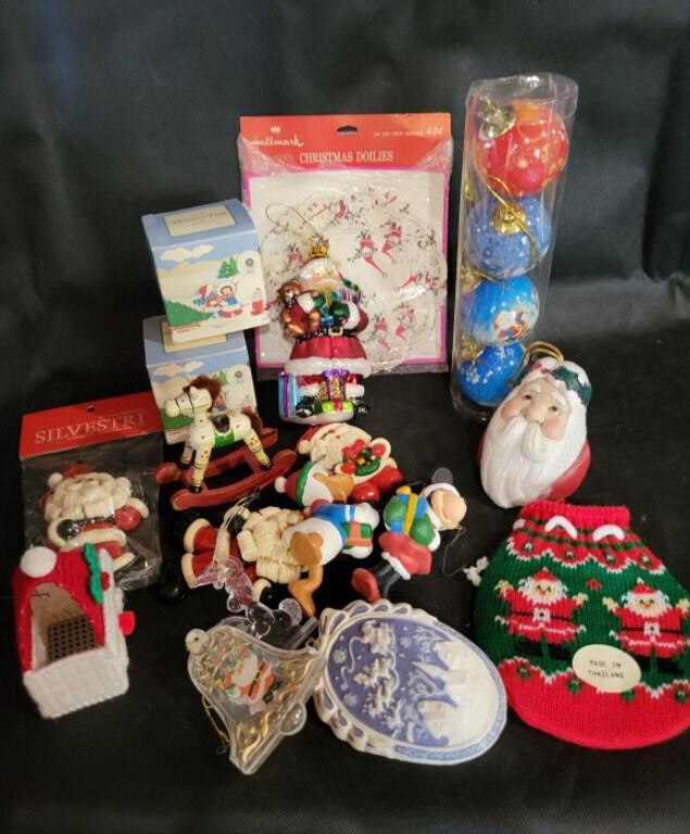 VTG Blown Glass Santa, Disney Ornaments & More