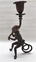 Old Cast Iron Figural Candle Holder