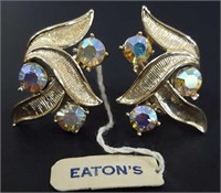 Vintage EATONS Dressy Clip-On Earrings, Tag