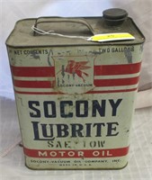 Socony Motor Oil Two Gallon Can