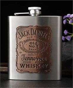 Copper plaque Jack Daniels Stainless steel flask