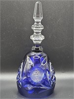 Cobalt Cut to Clear Crystal Bell