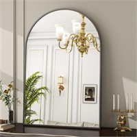 SE6046 Vanity Arched Wall Mirror,Black, 26"x 38"