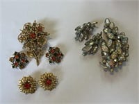 Beau Jewels & Cathé earrings & pin sets