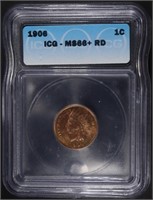 1906 INDIAN CENT ICG MS66+ RD