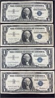 (4) 1957 BLUE SEAL SILVER CERTIFICATES