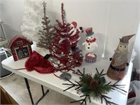Miniature Christmas trees ,Santa, frosty