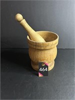 Wooden Mortar & Pestle 5" Dia x 6"H