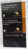 (3) US Proof Coin Sets 1979 and Two 2012