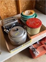 Vintage Tupperware with Tins & Toaster