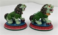 Pair of Chinese Cast Iron Foo Dogs