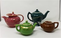 (4) Hall Teapots