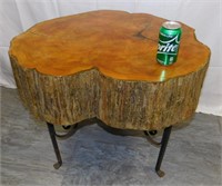 Vintage Live Edge Wrought Iron Table