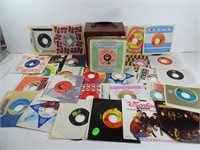 Lot of Misc. .45rpm Vinyl Records in Case