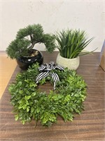 2, Fake Plants & Wreath. No Ship
