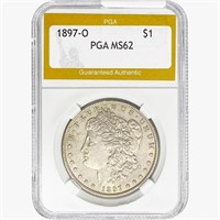 1897-O Morgan Silver Dollar PGA MS62
