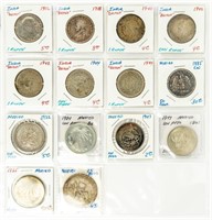 Coin 14 World Silver Coins from Mexico & India