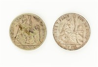 Coin (2) Peru UN SOL 1869 & 1870