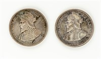 Coin (2) Panama  One Balboa 1904 & 1905