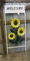 Metal Painted Welcome Sign-Sunflowers