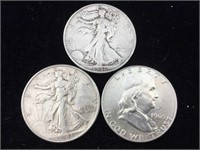 3-Silver half dollars