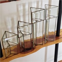 Set of 4 Signed FarberGlass Triangular Towers