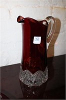 Ruby & Clear 1900's Pitcher