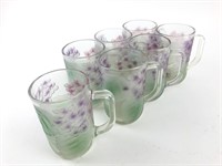 Vintage Frosted Glass Mugs