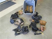 Tote of carpenters belts & misc.