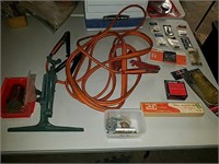 Jumper cables, assorted Parts scraper blades and