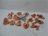 Lot of Misc. Copper Cookie Cutters & Piping Tool
