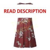 BVnarty Women's Boho Floral Tank Dress  Red XL