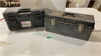 two toolboxes, one damaged