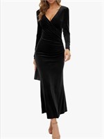 New (Size L)  Womens Velvet Dress Xmas Long