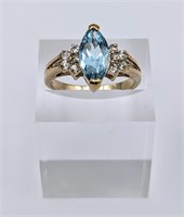 14k Aquamarine Ladies Ring